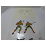1980's MOTU Royal Guard cel & drawing.