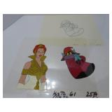 1980's MOTU Teela & Orko cel & drawing.