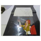 1980's MOTU Teela Production cel & drawing