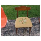 Vintage tapestry needlepoint seat chair.