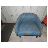 Vintage upholstered cocktail armchair.