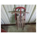 Vintage steel runner snow sled.