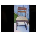 Vintage pressed steel desk chair.