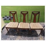 (3)Vintage dining chairs. 1 needs reglued.