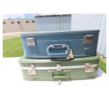 (2)Vintage suitcases. Blue & Green.