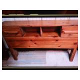 Vintage Knotty Pine headboard.