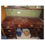 Vintage wood desk.