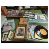 Childrens records, cards, plastic case.