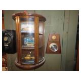 Wall display case, diecast cars, Sundstrand barome