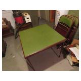 Vintage card table & 4 chairs.