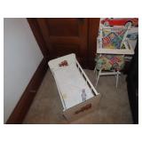 Doll highchair, cradle.