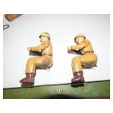 (2)Vintage MSK Japan tin military drivers. Toy.