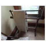 Antique wood blanket rack.