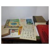 Vintage postage stamps & books.