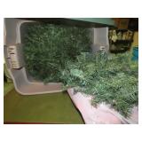 Tote of Christmas garland w/lid.