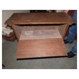 Vintage entry table/ book shelf cabinet.