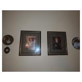 Framed pictures, plates.(5)