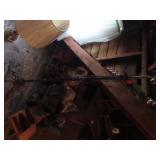 Antique wrought iron lamp.