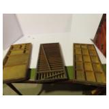 (3)Antique print block trays.