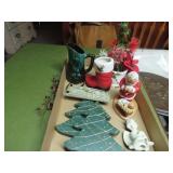 Box of vintage Christmas decor.