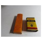 Vintage advertising tin & box w/bottle