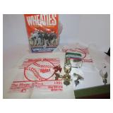 1987 sealed wheaties box, homer hanky, eagle emble