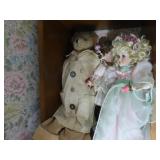 Teddy Bear, porcelain dolls
