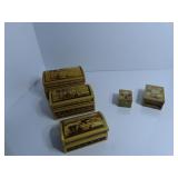 (5)Trinket boxes. 2 are stone.