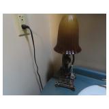 Glass shade decor lamp.