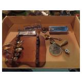 Souvenir spoon lot & display board.