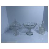 (3)Vintage clear glass dishes.