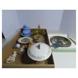 Decor plate, glass basket, bowl.