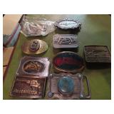 (10)Vintage advertising belt buckles.