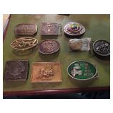 (10)Vintage advertising belt buckles.