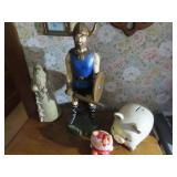 Viking ceramic figure, piggy bank, Santa