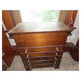 Vintage 5 drawer wood cabinet.