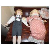 (2)Vintage dolls. one porcelain