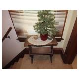 Small vintage table w/contents.