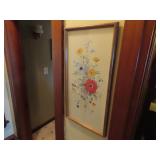 Framed floral print.