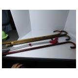 (5)walking stick canes, grabber tool.
