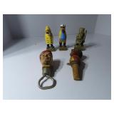 Oriental wiseman figure, wood sailors, bottle open