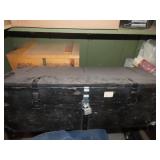 Vintage wood trunk.