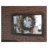 Large wall mirror w/wreath