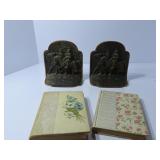 Vintage Medieval Knights bookends, old books