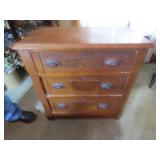antique 3 drawer dresser. w/key.