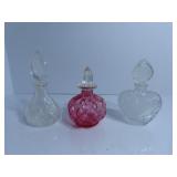 (3)Vintage glass perfume bottles.