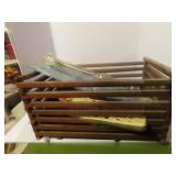 Antique wood egg crate.