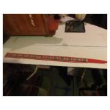 Vintage yardstick & holder. Burton Motors.