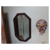 Mirror, print, decor hat.