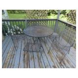 Russell Woodard patio metal chairs(4) table, small
